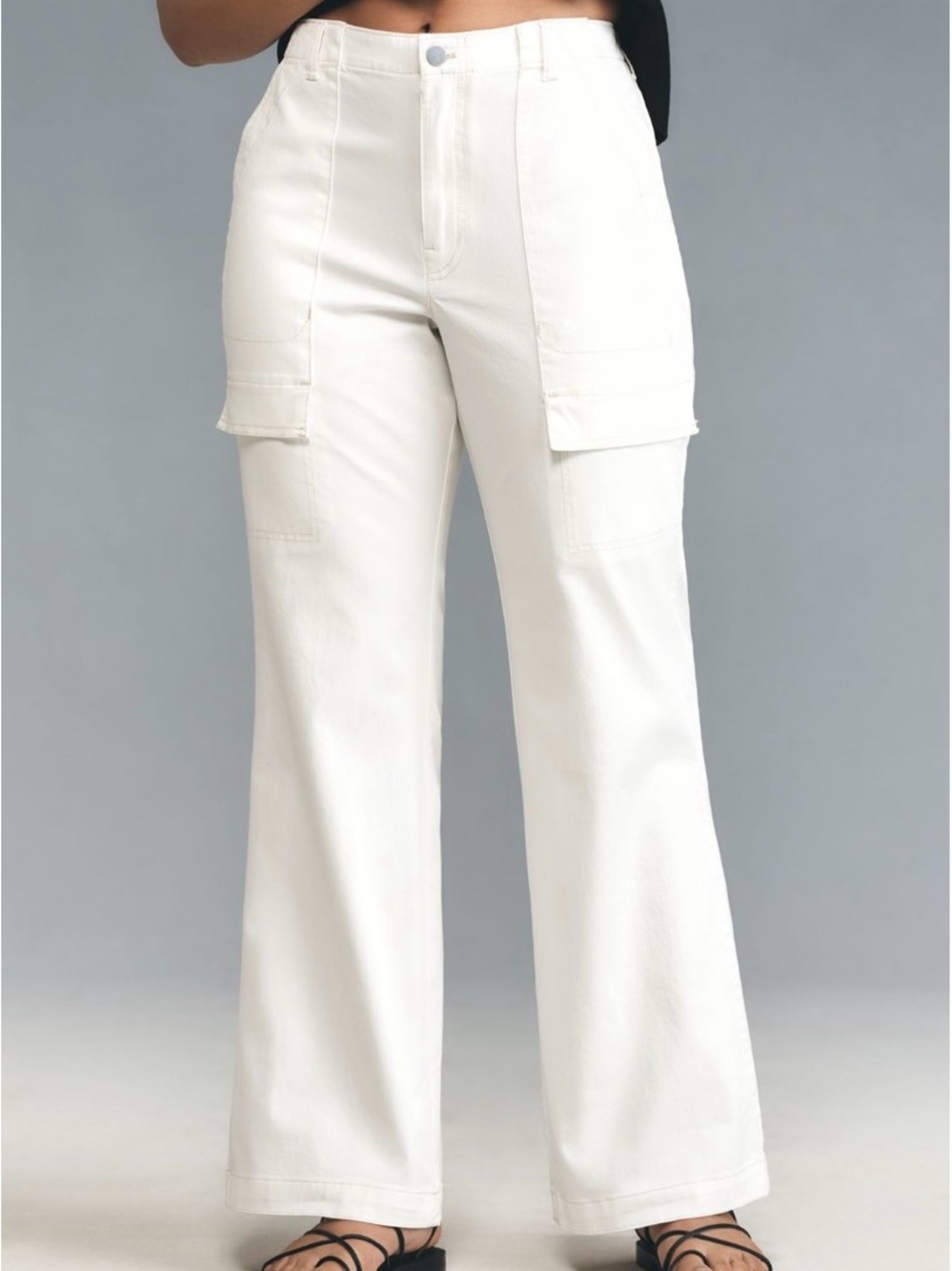 Anthropologie Pilcro White Utility Bootcut Pants Sz 32 summer coastal - Picture 4 of 10